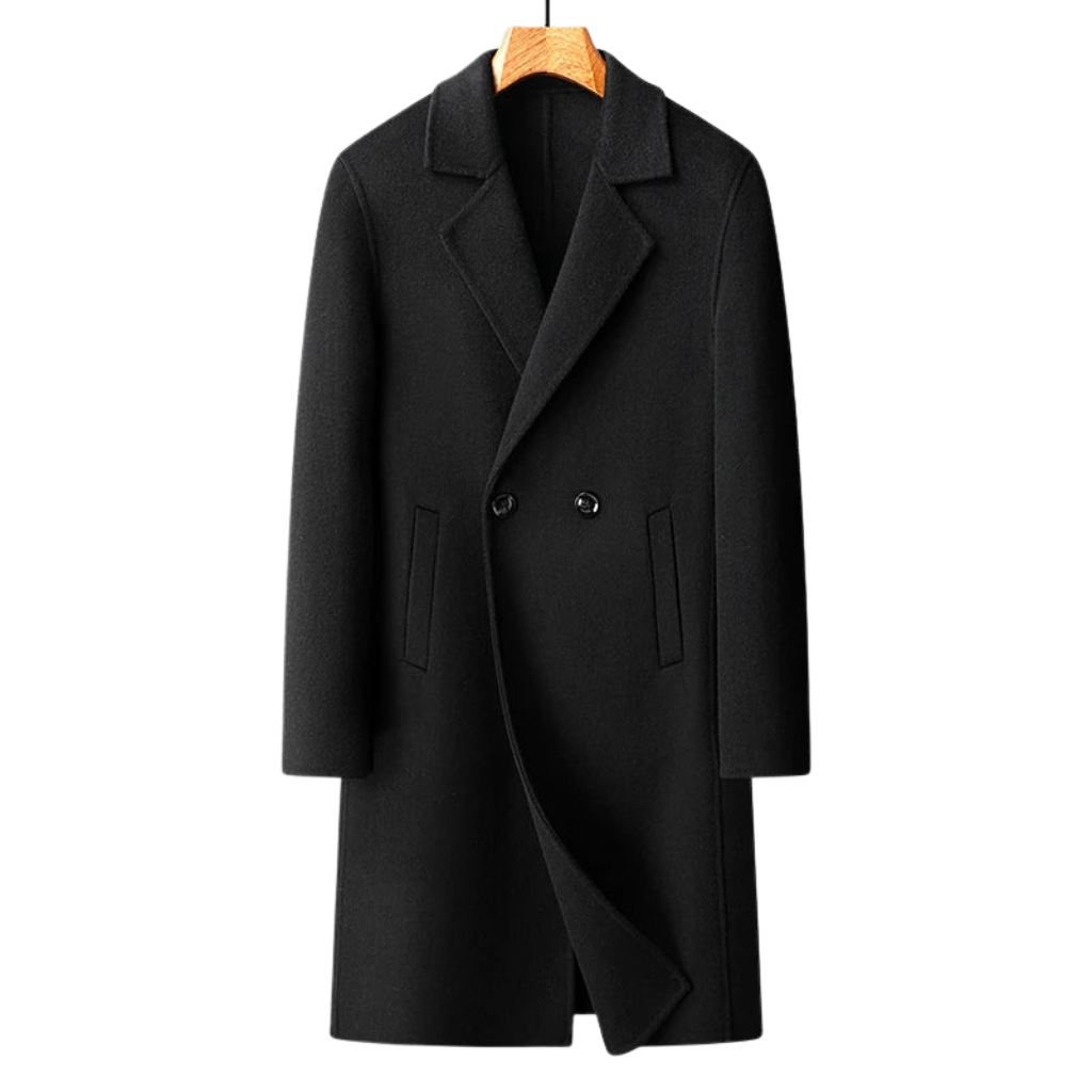Eleganter Herren-Wintermantel mit Strukturdesign – Warm & Stilvoll für Formelle Anlässe