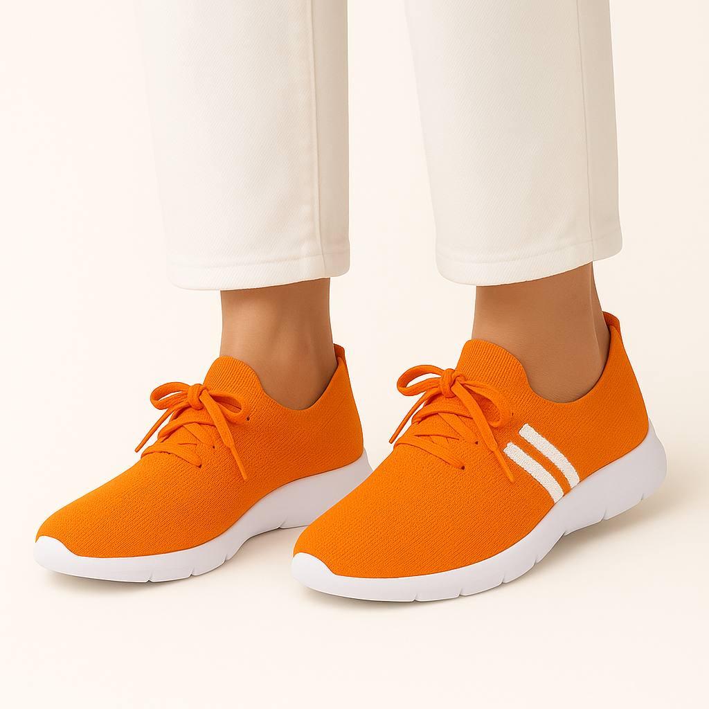 Atmungsaktive lila Strick-Sportschuhe für Damen – Komfort & Stil