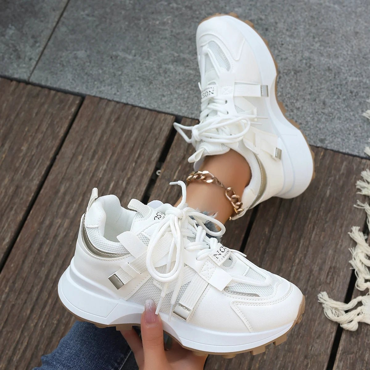 Atmungsaktive Damen Sneakers mit Plattform – Elegante, lässige Schuhe - Reminora