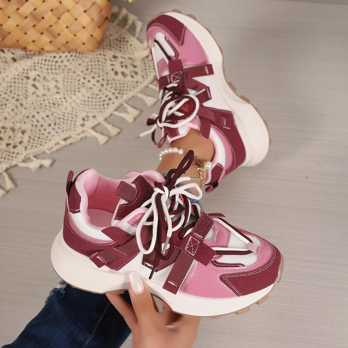 Atmungsaktive Damen Sneakers mit Plattform – Elegante, lässige Schuhe - Reminora