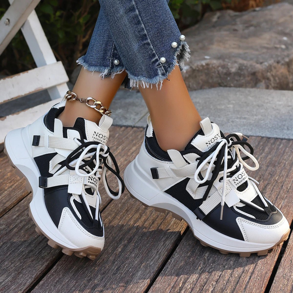 Atmungsaktive Damen Sneakers mit Plattform – Elegante, lässige Schuhe - Reminora