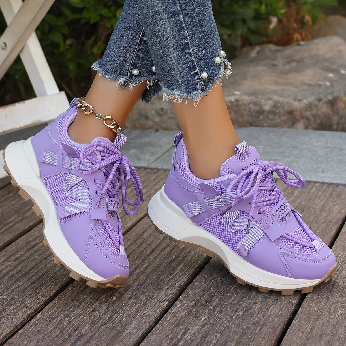 Atmungsaktive Damen Sneakers mit Plattform – Elegante, lässige Schuhe - Reminora