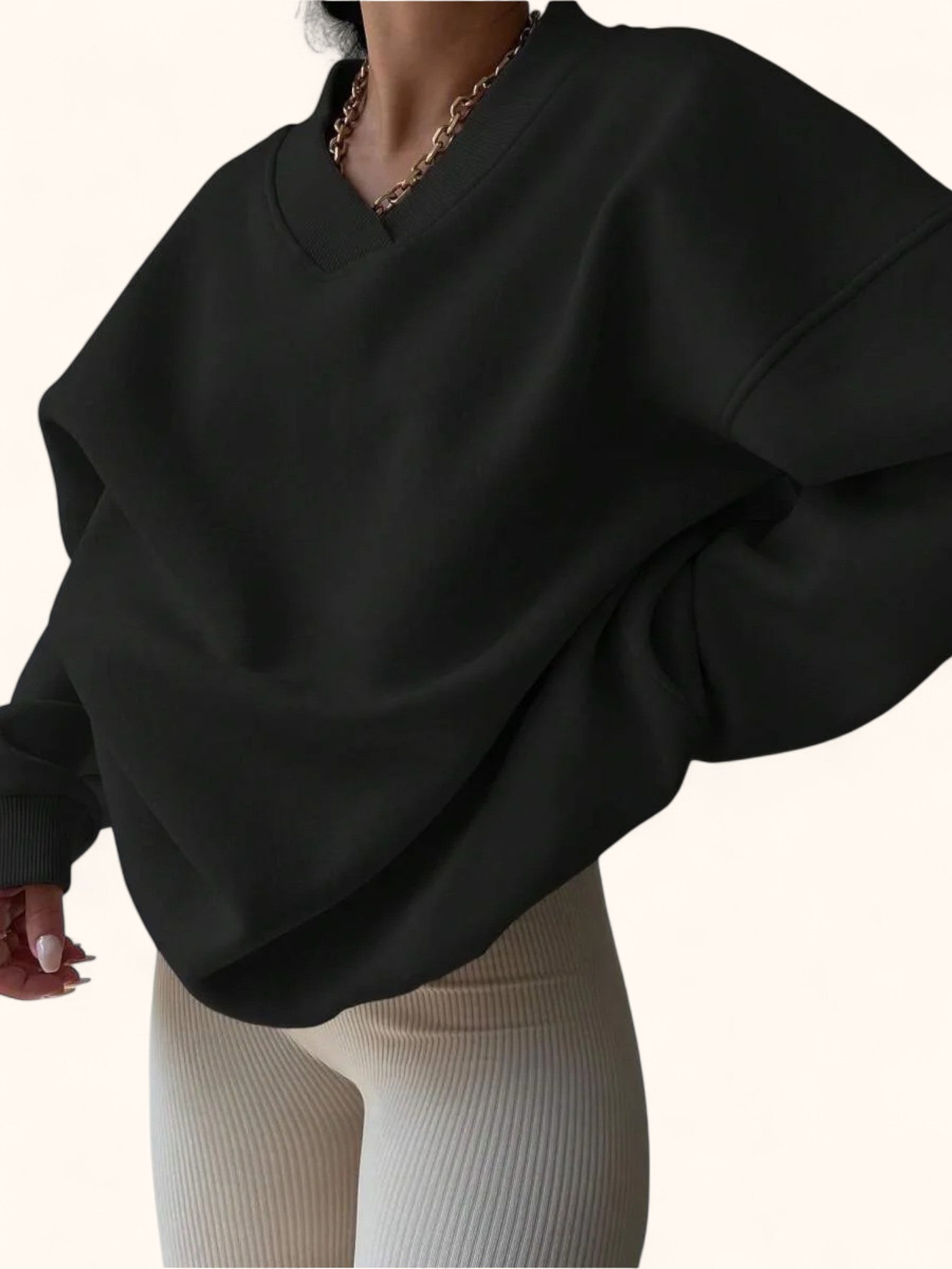 Women's V-neck Sweatshirt Autumn/Winter 2025 - Casual & Fashionable