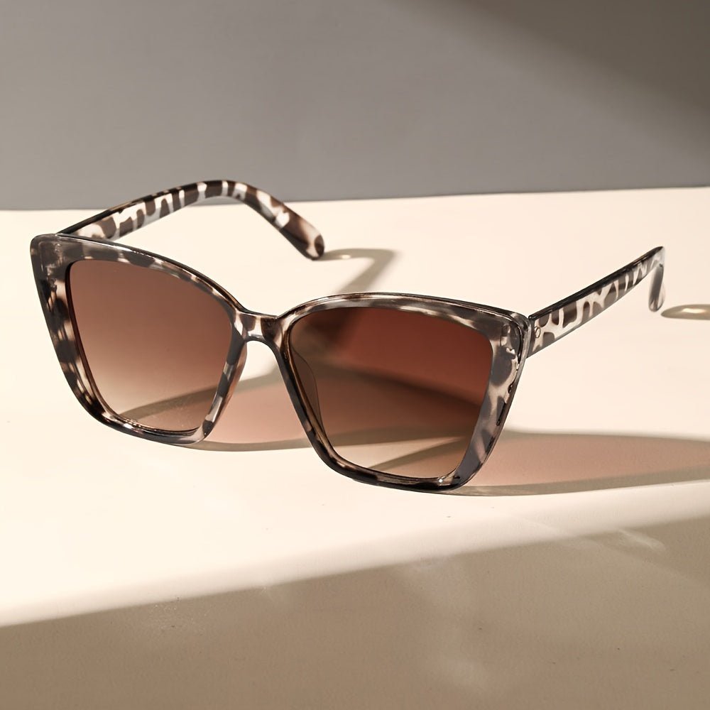 Damen Retro Cat - Eye Sonnenbrille mit Leopardenmuster – Modische Brille für Strand und Party - Reminora