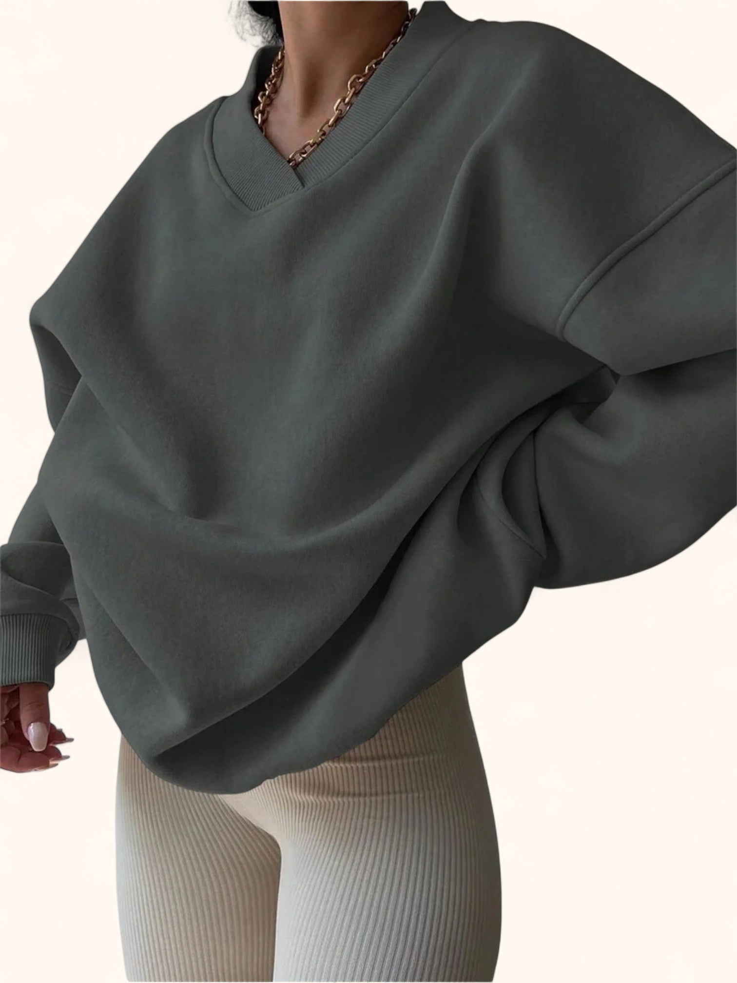 Women's V-neck Sweatshirt Autumn/Winter 2025 - Casual & Fashionable