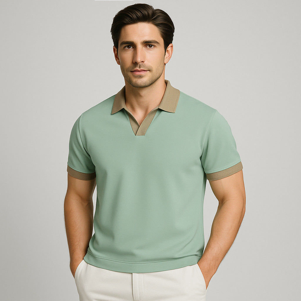 Polo shirt with stylish contrast details for men