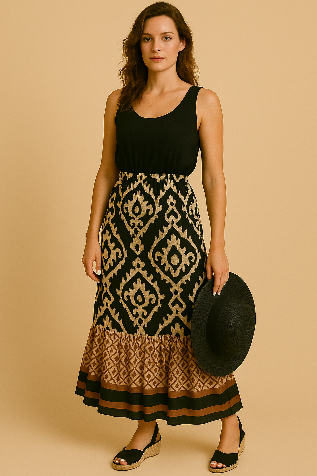Leichter Boho Maxi Rock für Damen