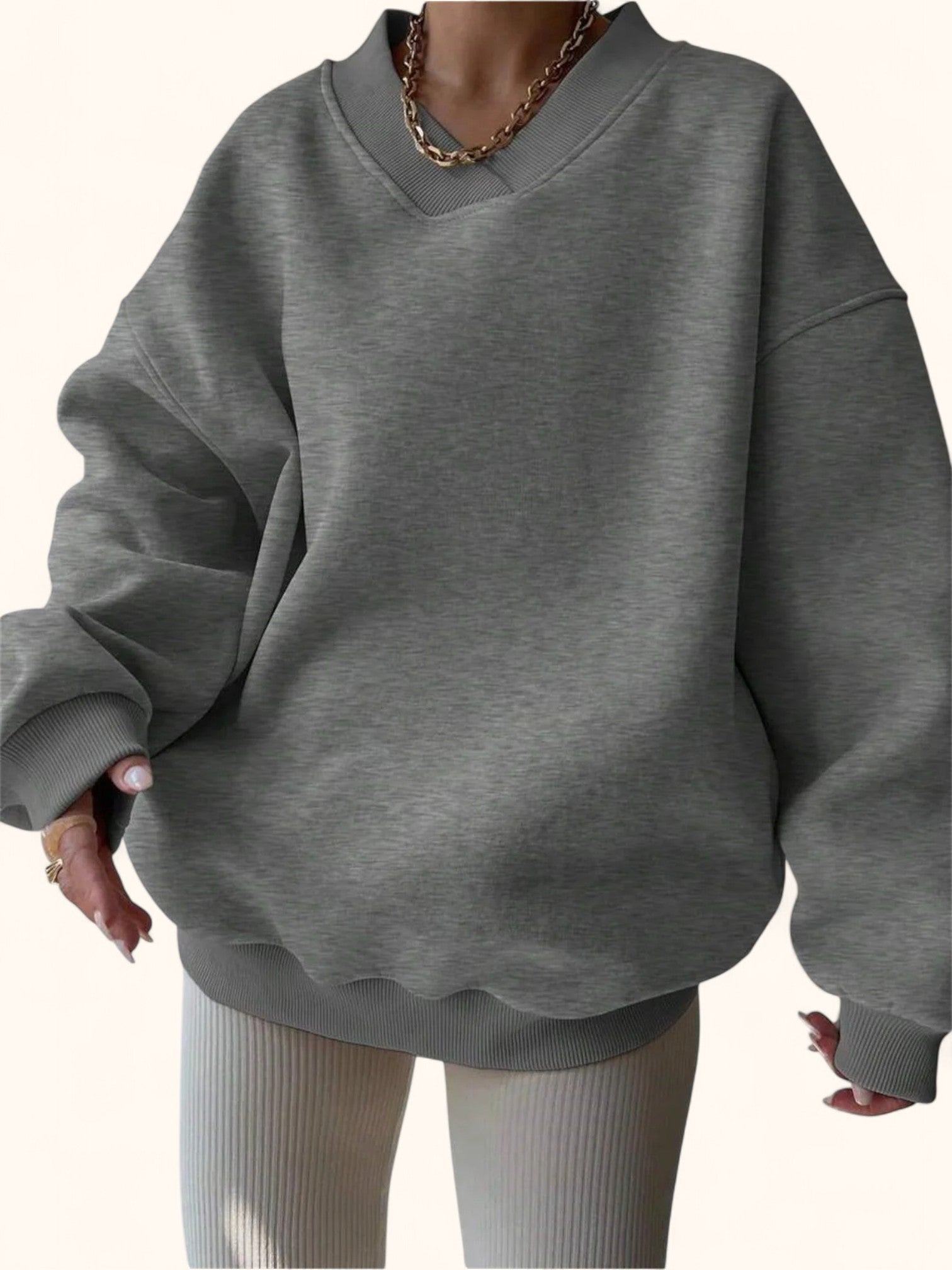 Women's V-neck Sweatshirt Autumn/Winter 2025 - Casual & Fashionable