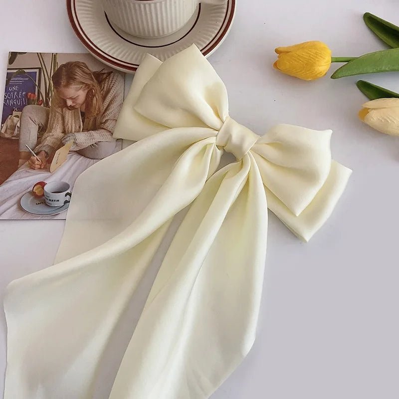 Großer Satin - Haarclip mit Schleife – Elegante Haaraccessoires für Frauen - Reminora
