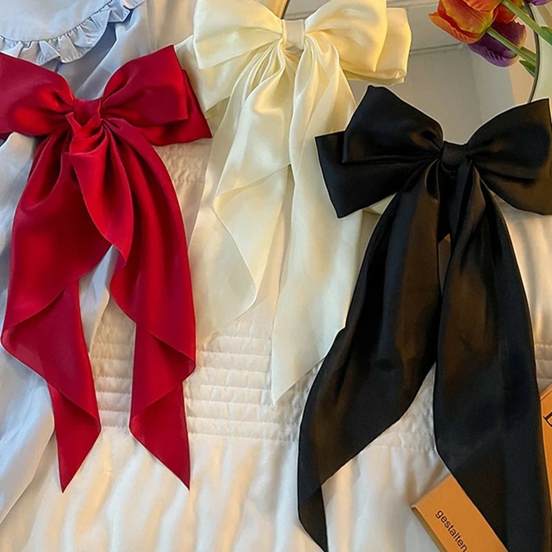Großer Satin - Haarclip mit Schleife – Elegante Haaraccessoires für Frauen - Reminora