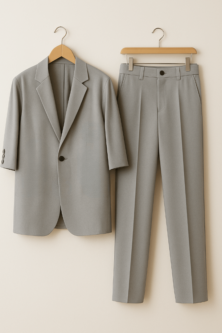 Elegantes Kurzarm-Sakko & Anzughose Set für Herren