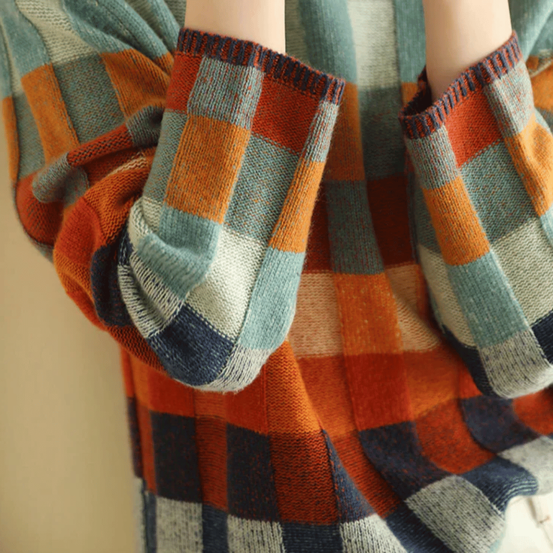 Cashmere Patchwork Turtleneck Sweater – Luxurious Knit