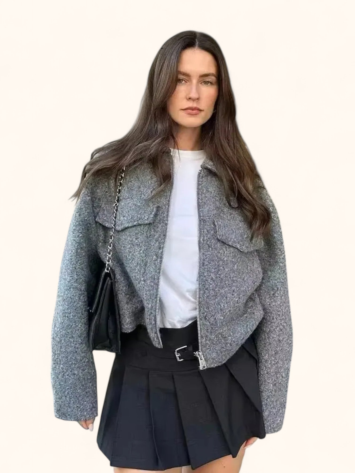 Vintage Bomber Jacket Women Autumn Fashion With Pockets
