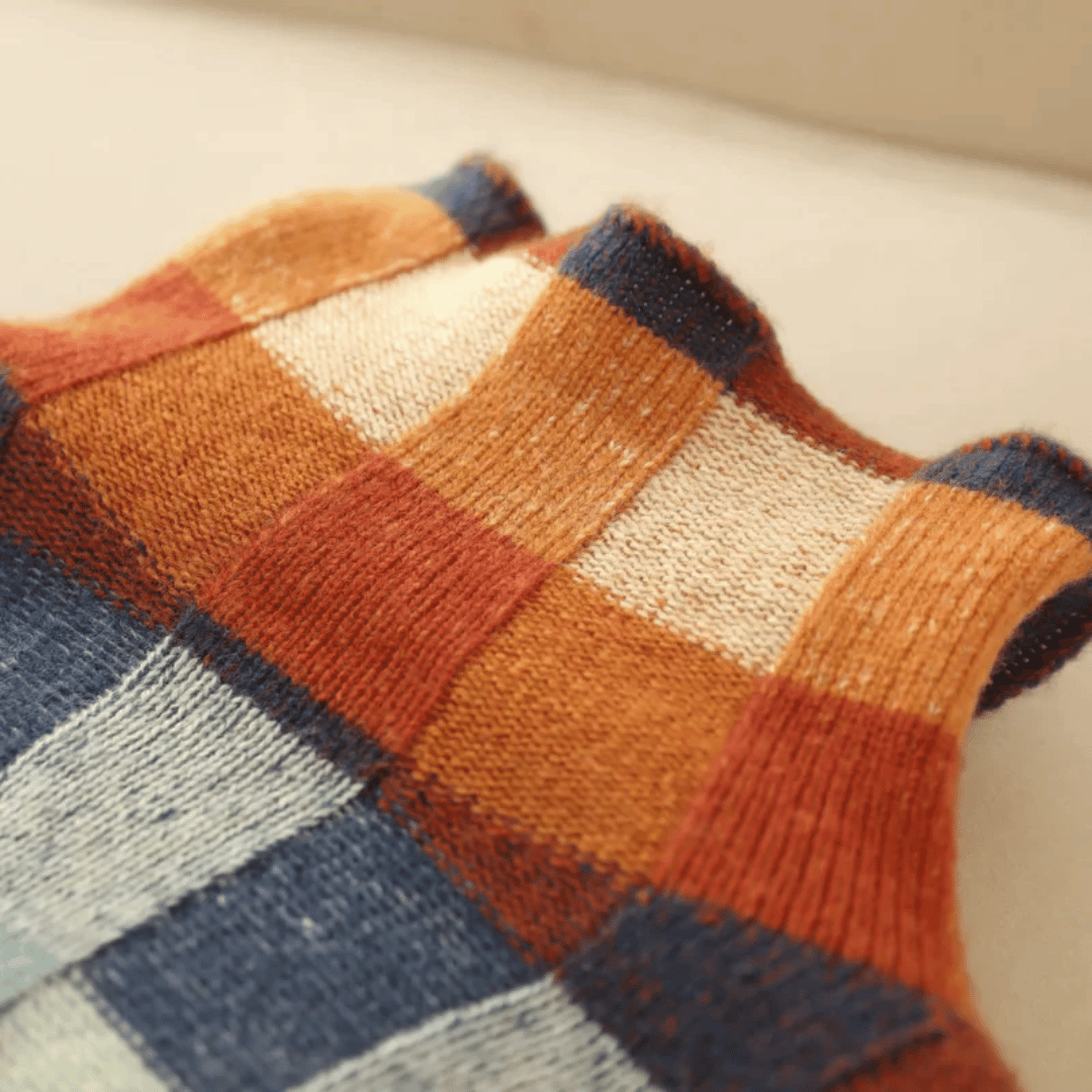 Cashmere Patchwork Turtleneck Sweater – Luxurious Knit