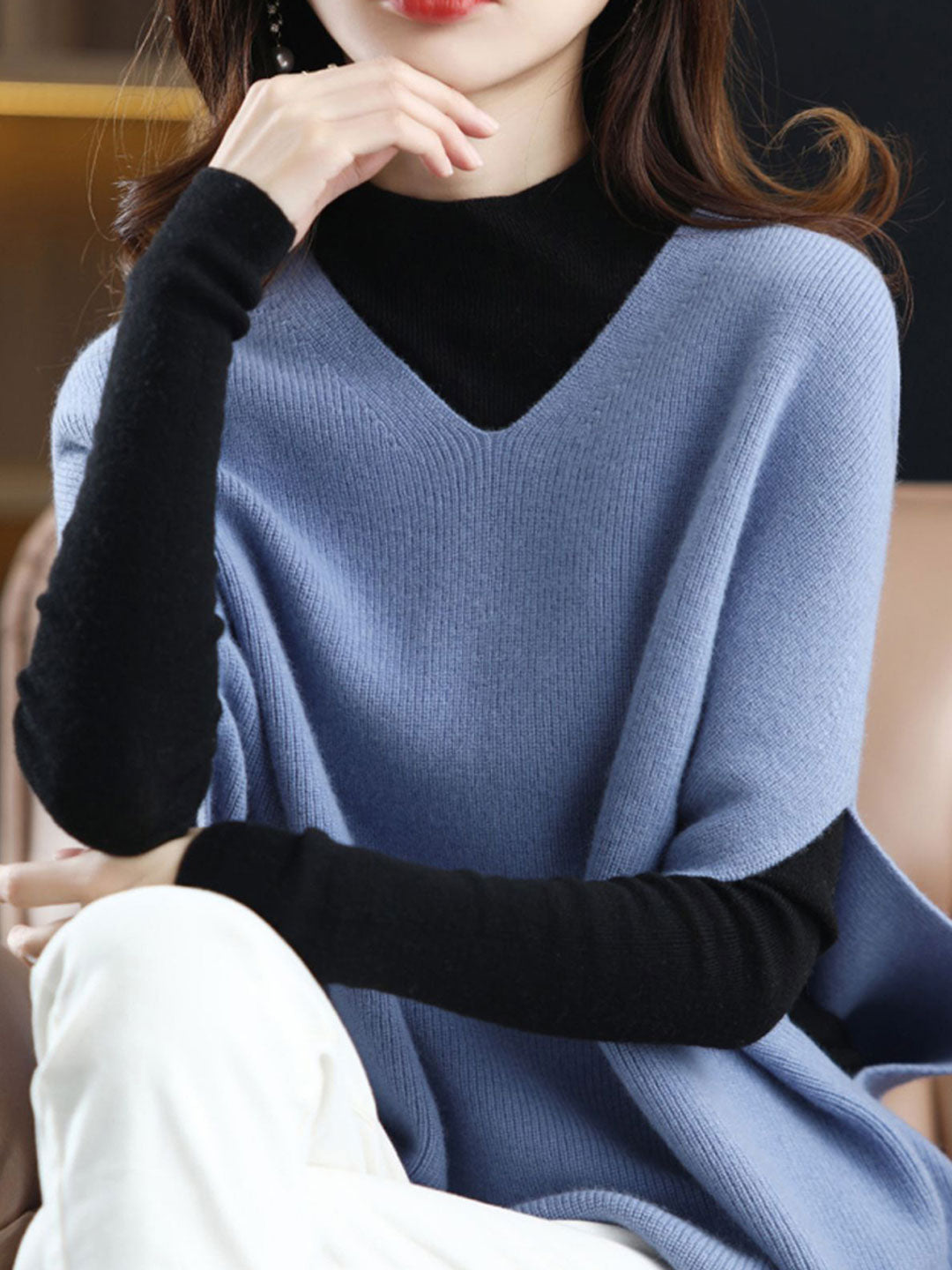 Women's V-neck Knit Vest | Solid Color & Versatile