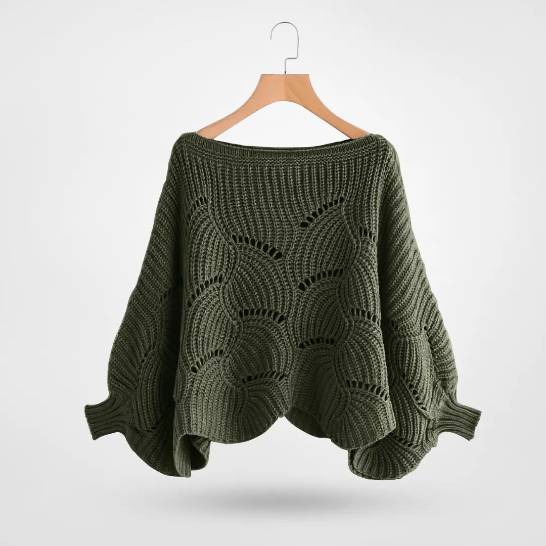 Cozy batwing knit sweater for women