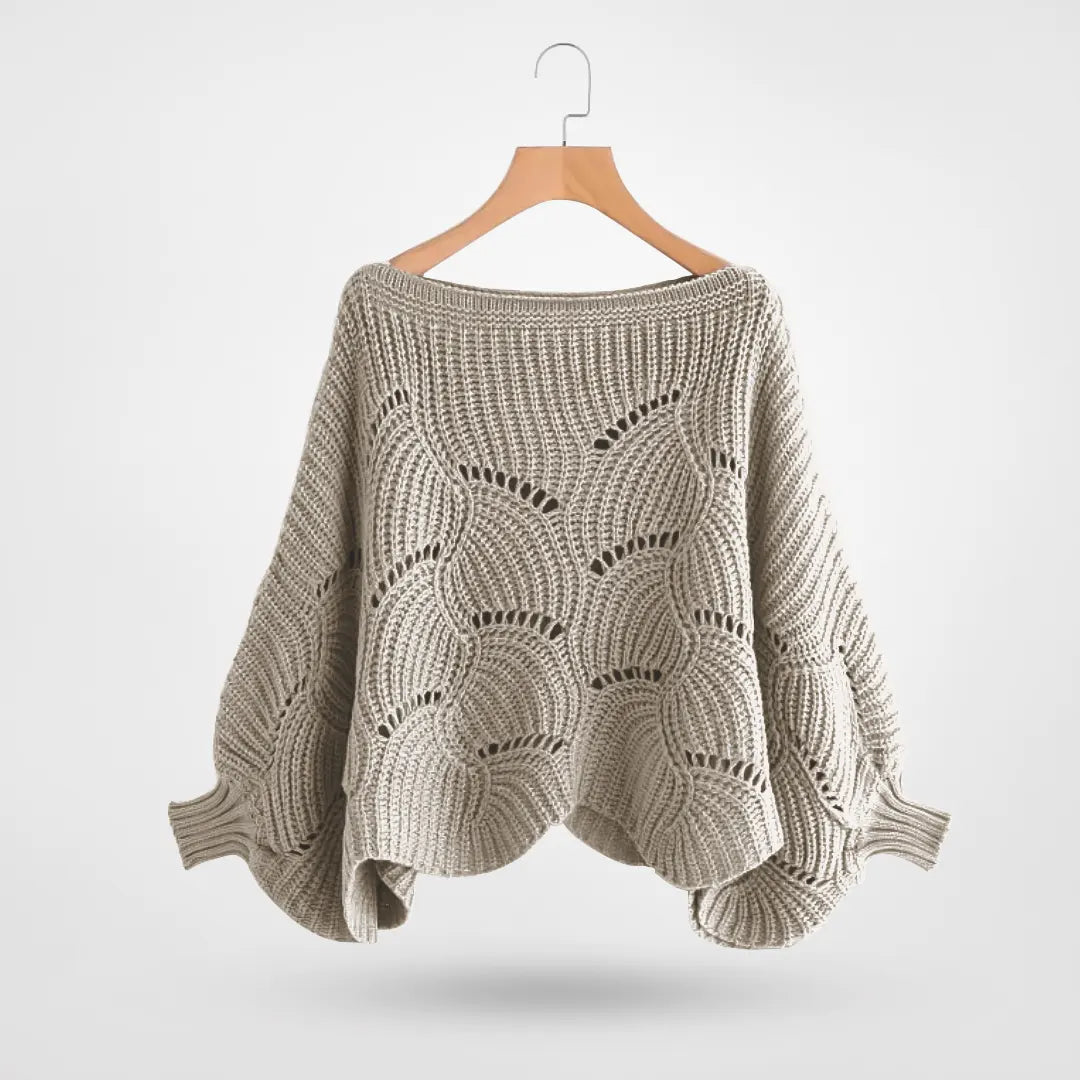 Cozy batwing knit sweater for women