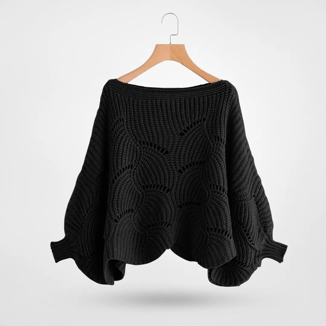 Cozy batwing knit sweater for women