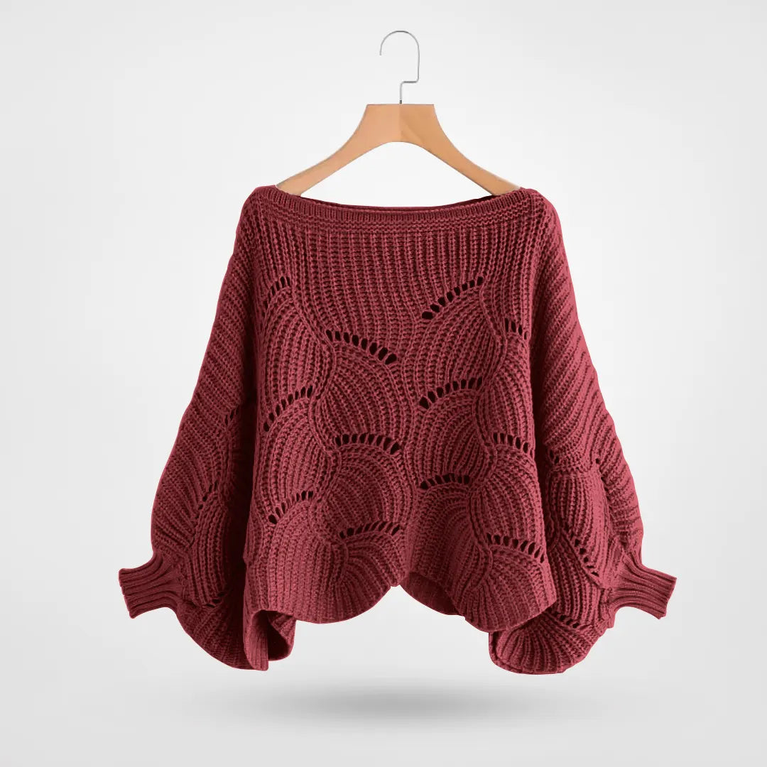 Cozy batwing knit sweater for women