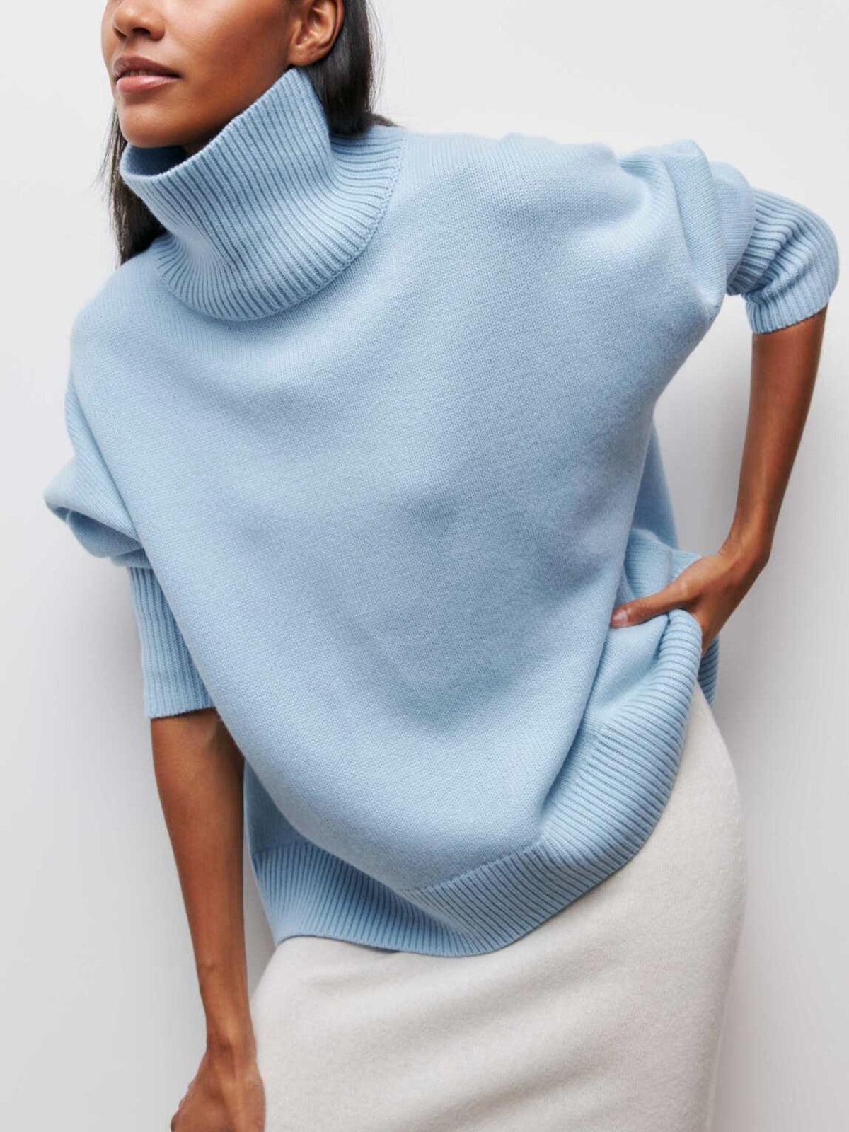 Cloudless Sky Rollkragenpullover - Oversize Damen-Strickmode