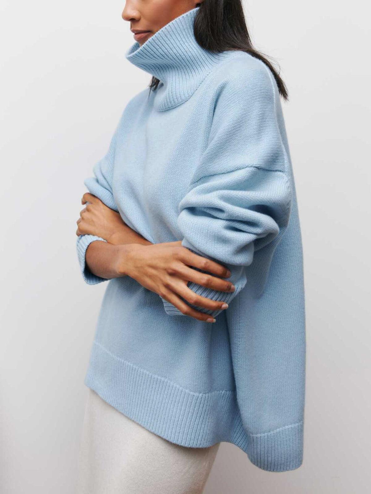 Cloudless Sky Rollkragenpullover - Oversize Damen-Strickmode