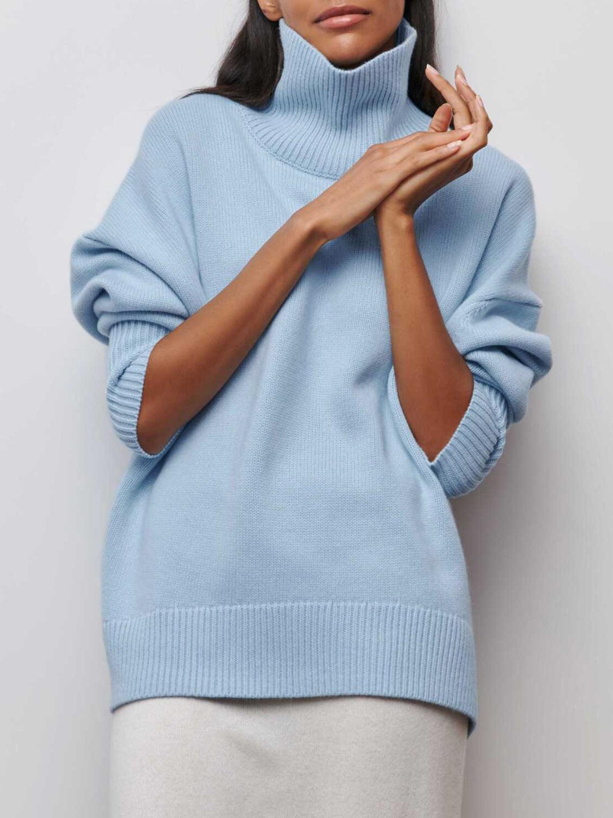 Cloudless Sky Rollkragenpullover - Oversize Damen-Strickmode