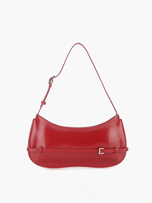 Elegante Rote Lederschultertasche - Exklusive Damen Handtasche 2024 - Joline