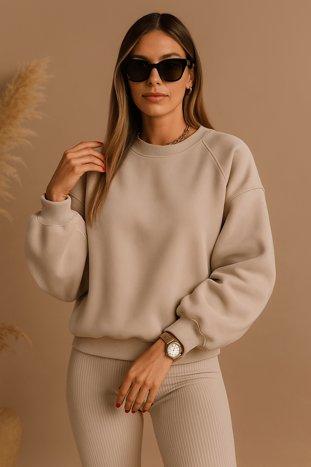 Comfortable women's sweater in plus size – casual cut