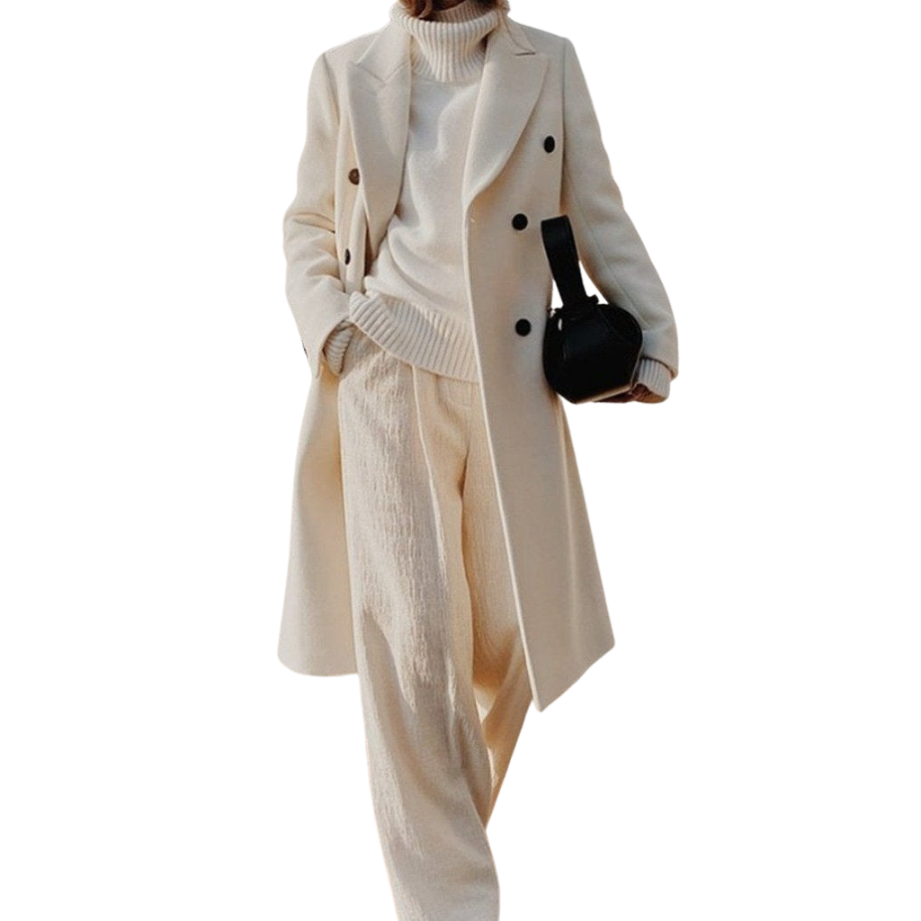 Figure-hugging women's wool coat for winter – office & leisure