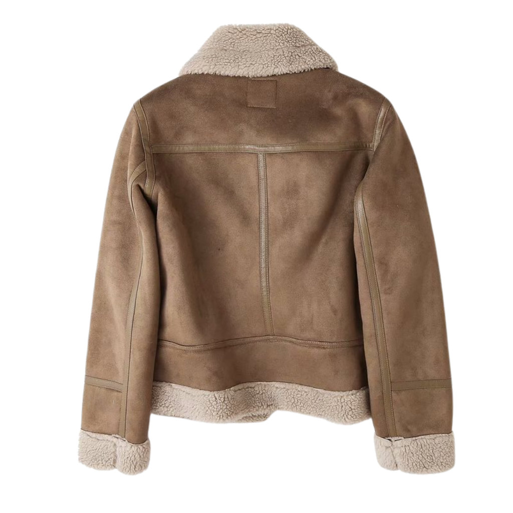 Women's biker leather jacket with sherpa lining – autumn/winter must-have