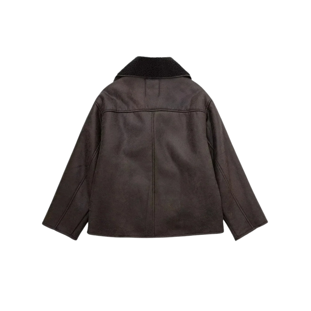 Women's winter jacket with fur collar – oversize & cozy