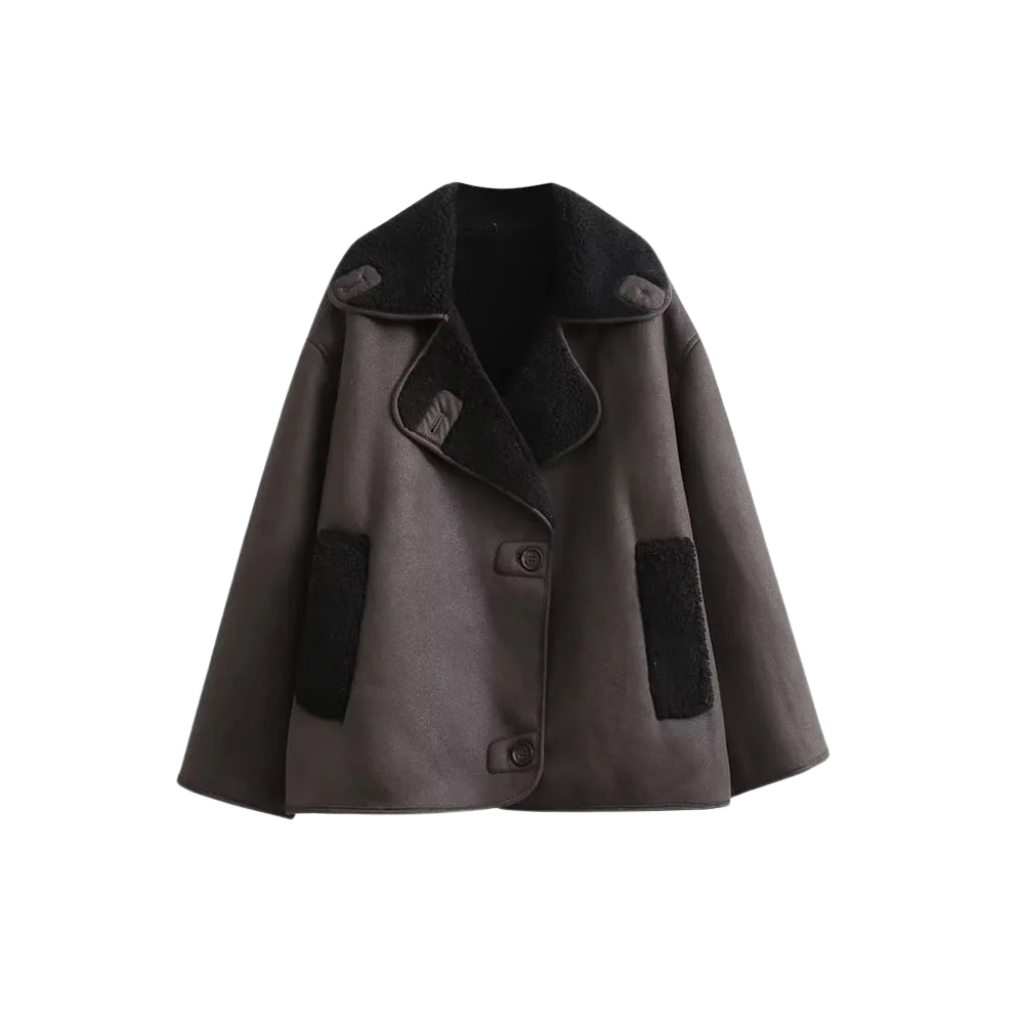 Women's winter jacket with fur collar – oversize & cozy