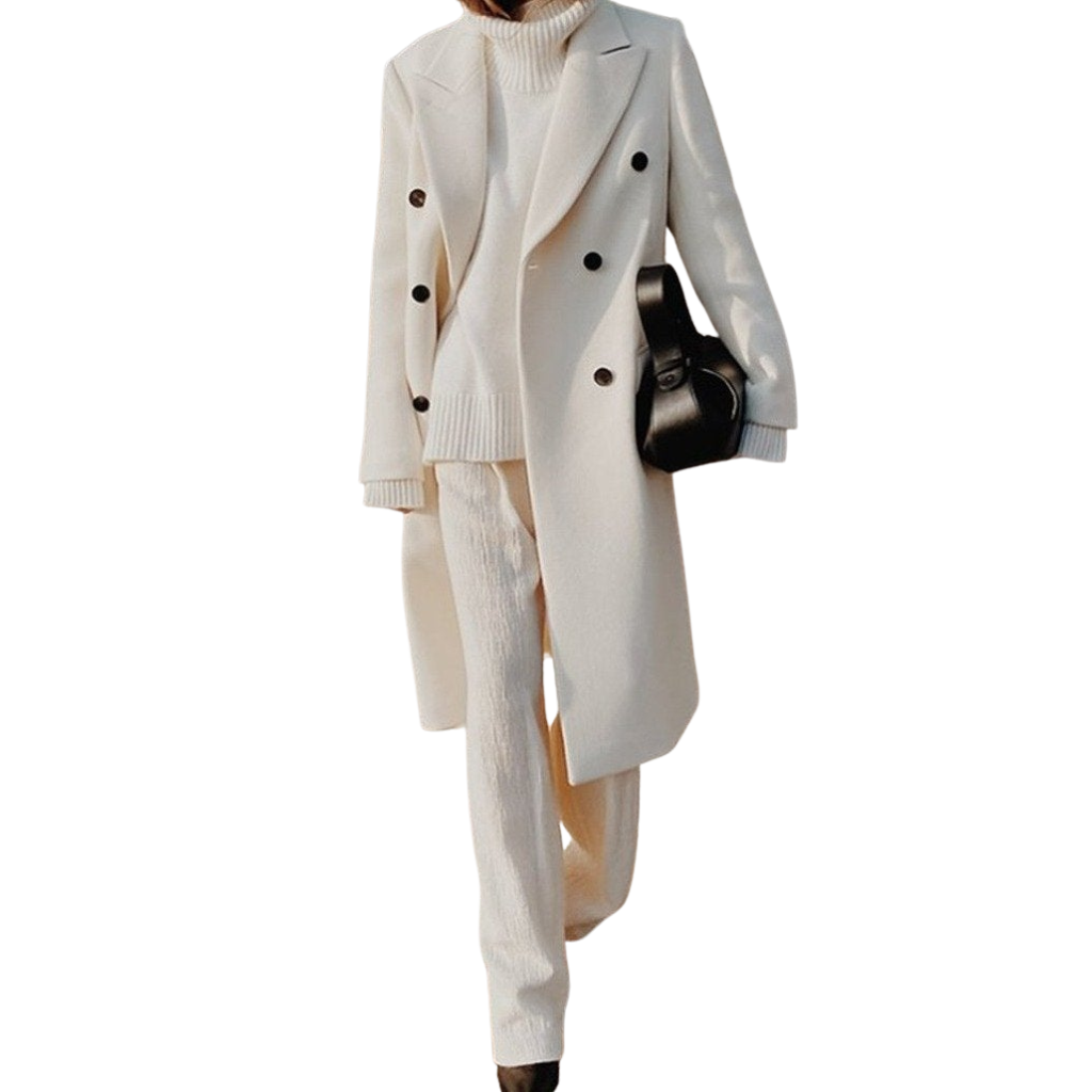 Figure-hugging women's wool coat for winter – office & leisure