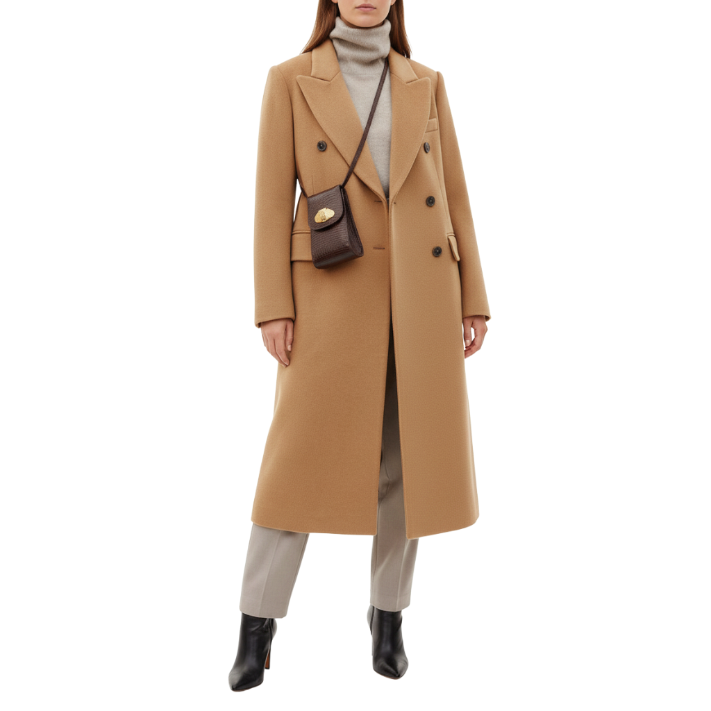 Figure-hugging women's wool coat for winter – office & leisure