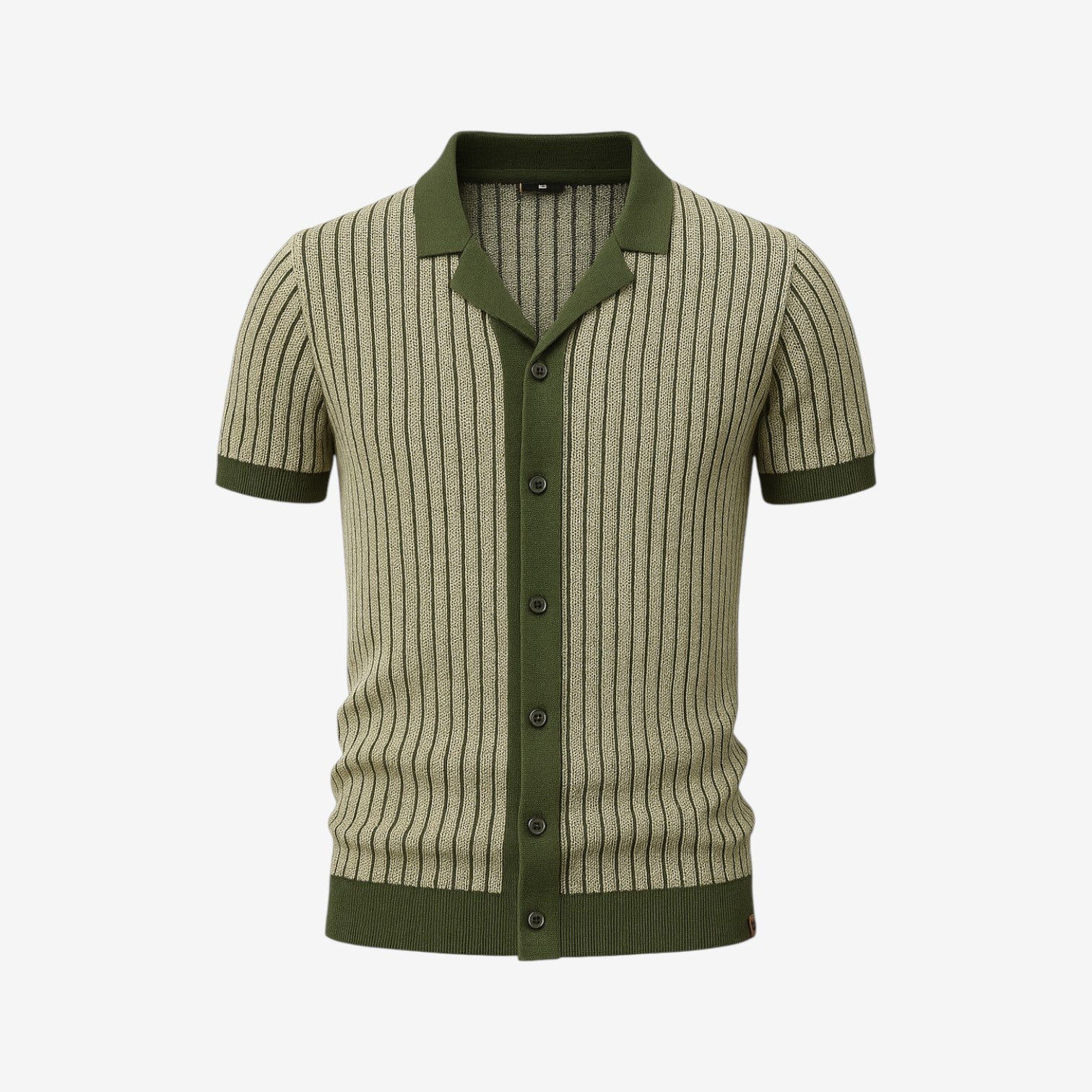 Knitted polo shirt with stripe pattern – Modern & stylish