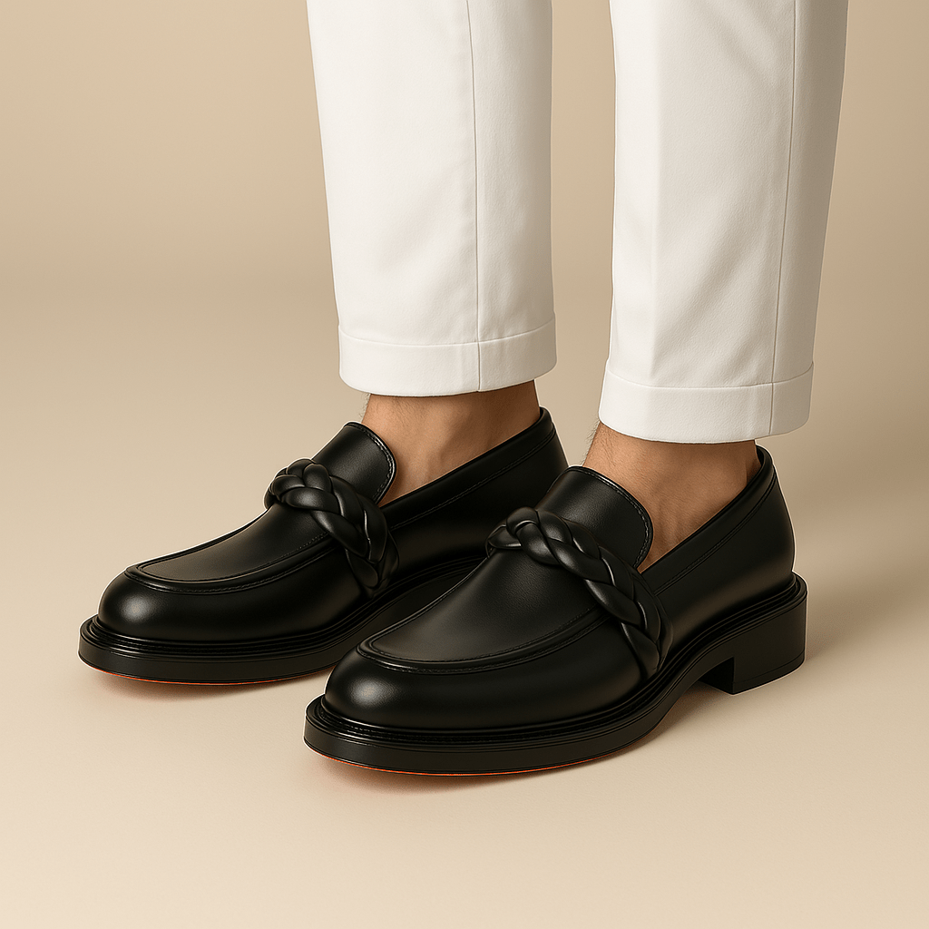 Penny loafer with woven design – elegant men's shoes