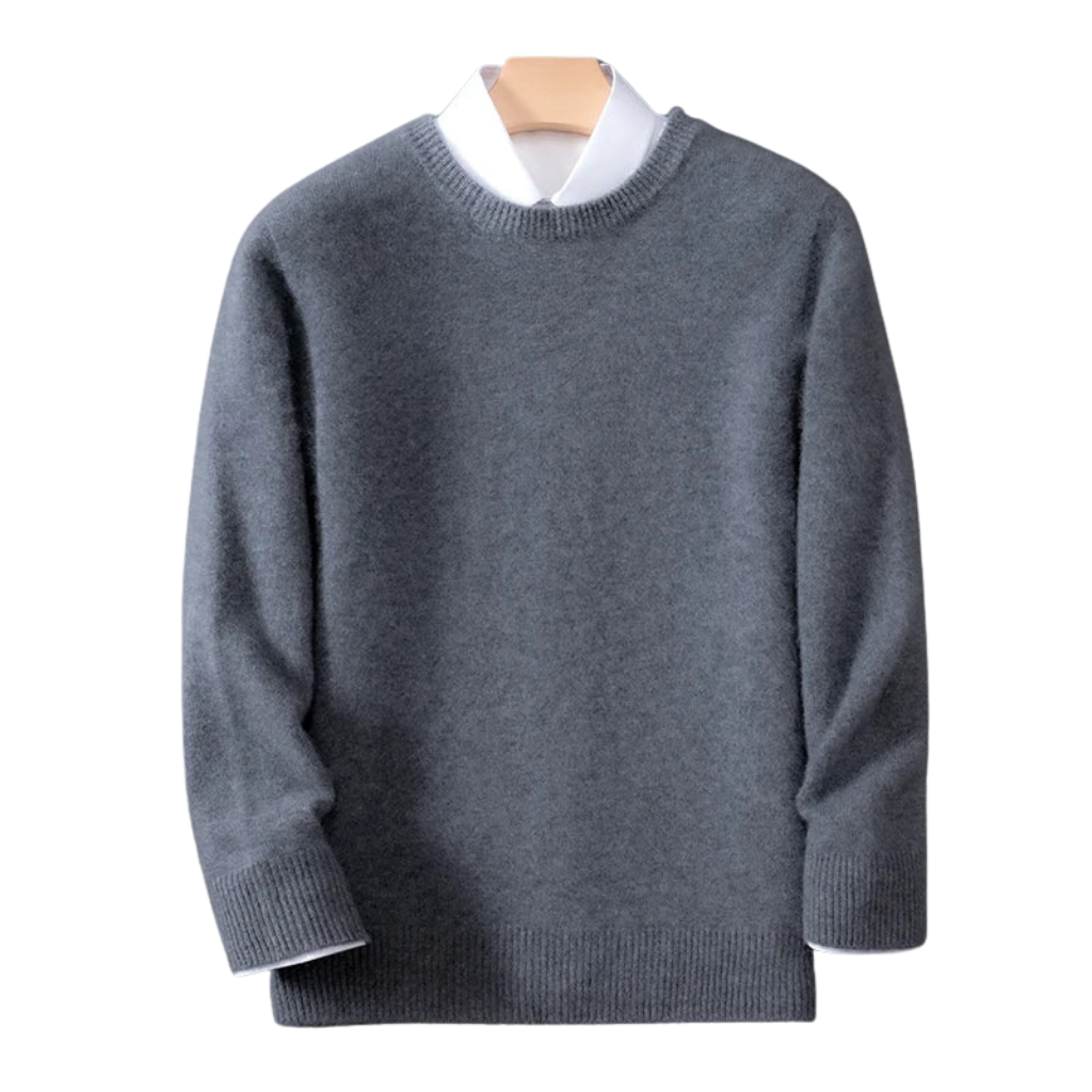 Merinowolle Herrenpullover: Smart Casual, O-Neck, Langarm