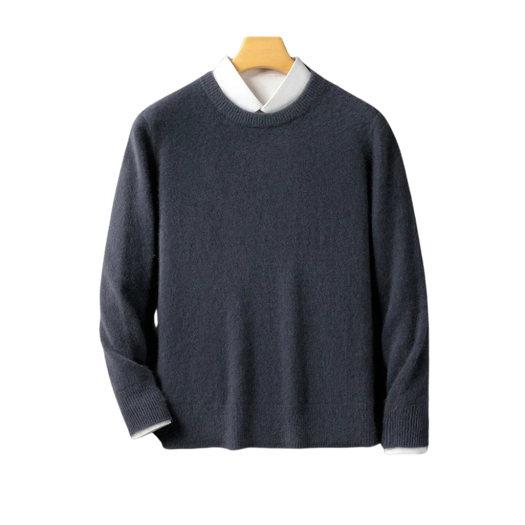 Merinowolle Herrenpullover: Smart Casual, O-Neck, Langarm