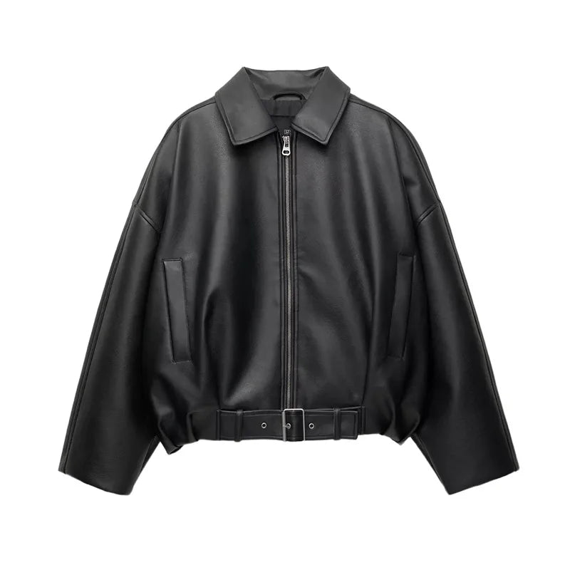 Women's leather jacket with zipper – elegance & versatility