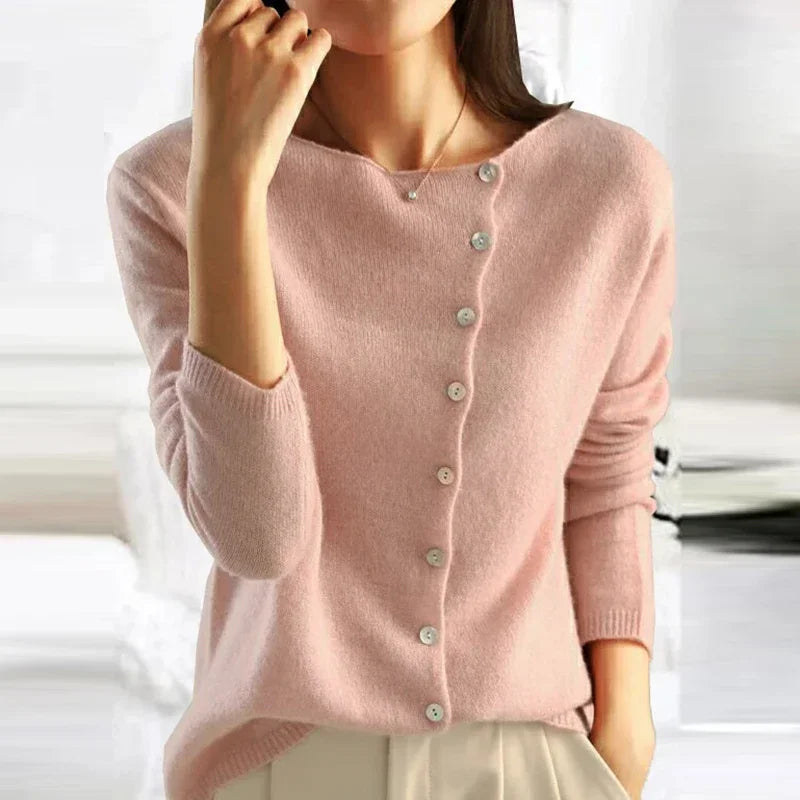 Cashmere cardigan with buttons for autumn