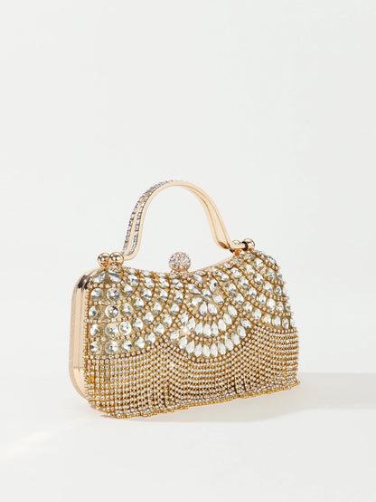 Elegante Abendtasche mit Diamant-Strass und Quasten – Perfekt für Party und Hochzeit