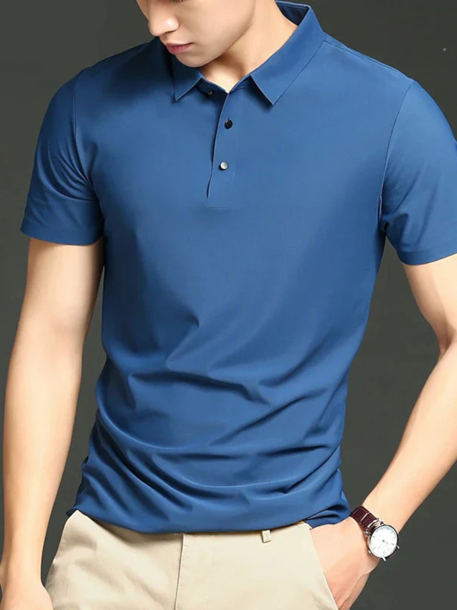 Breathable 3-button golf polo