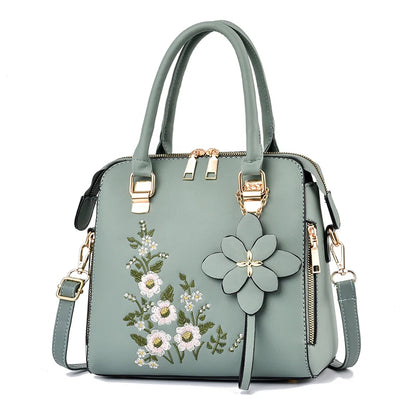 Damen Umhängetasche mit Blumendetail – Trendige Handtasche für Arbeit & Alltag - Darcy