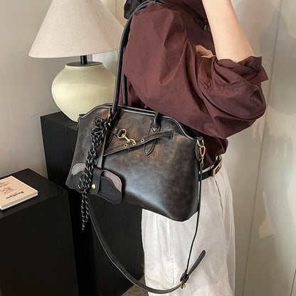 Trendige PU-Leder Schulter- und Crossbody-Tasche – Damenhandtasche für Winter 2024