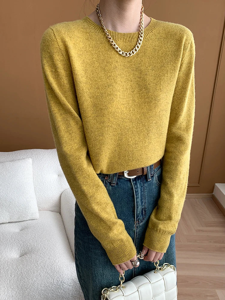 Basic Strickpullover mit Rundhals – Vielseitiger Alltagsbegleiter für Damen - Tini