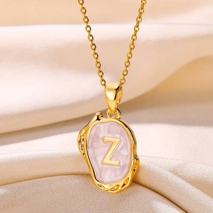 Y2K Edelstahl 26 Buchstaben Halsketten für Frauen und Männer Alphabet A-Z Initialen Anhänger Halskette Ästhetischer Schmuck ideal als Geschenk