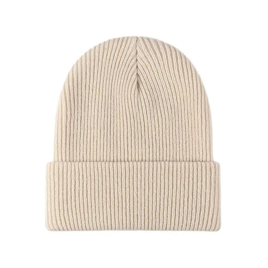 Unisex Warme Strickmütze für Herbst und Winter – Elastische Beanie für Damen und Herren, Einfarbig, Modisch und Bequem