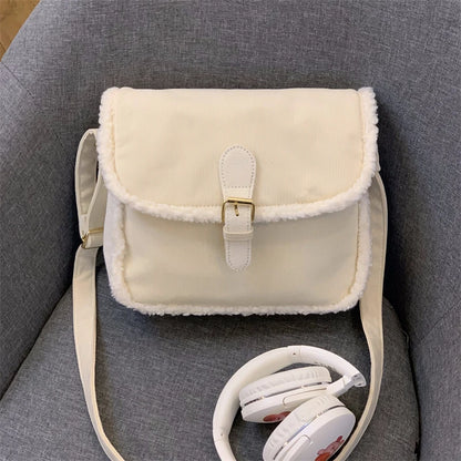 Flauschige Cord Schultertasche – Winter Damen Umhängetasche