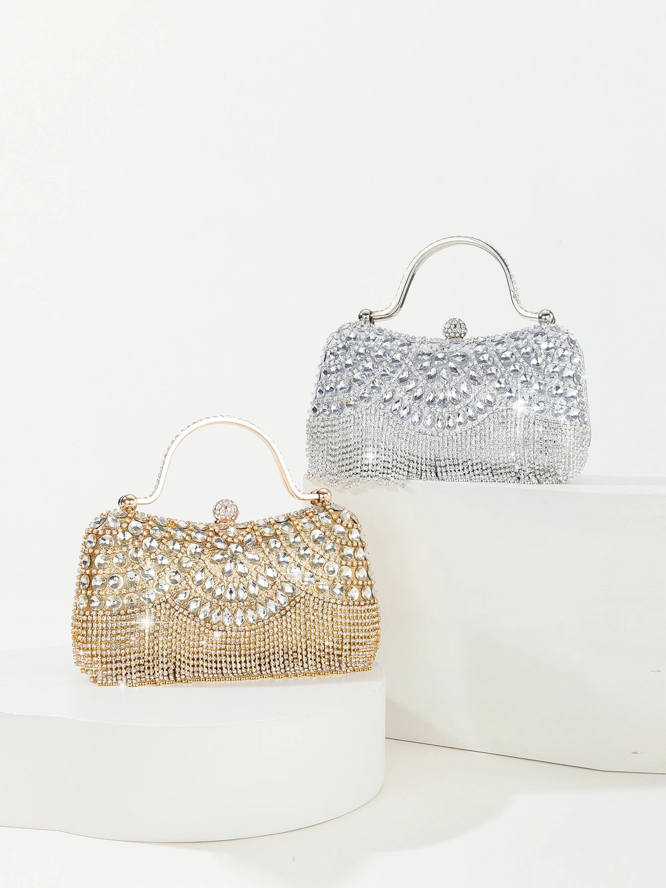 Elegante Abendtasche mit Diamant-Strass und Quasten – Perfekt für Party und Hochzeit