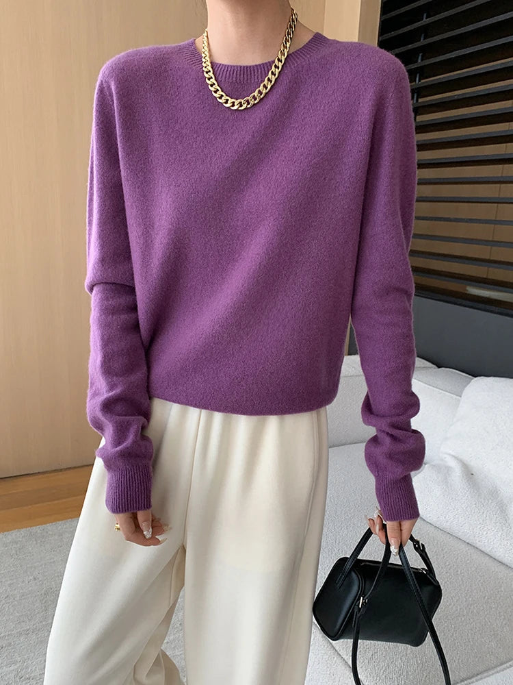 Basic Strickpullover mit Rundhals – Vielseitiger Alltagsbegleiter für Damen - Tini